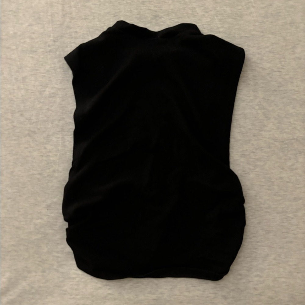 Garage Black Mockneck Open-Back Top